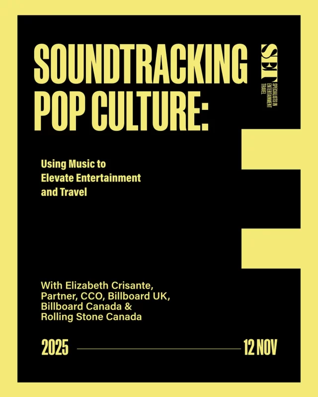 🎤 Session Spotlight: Soundtracking Pop Culture at Open House by SET

The next powerhouse in our Speaker Spotlight series is @elizabethcrisante a visionary shaping the way culture, music, and brands collide. As Co-Founder and CCO of Arts House Media Group, Elizabeth turns music, media and storytelling into experiences that capture hearts, shape culture, and create lasting impact. 💡

At Open House, she’ll take you behind the scenes of music’s power as a cultural and economic engine – showing how integrating it into travel, hospitality, and entertainment can spark loyalty, amplify influence and elevate every brand story.

Joining us on SET? You’ll discover:
🎵 How to intentionally integrate music into luxury travel, entertainment, and hospitality to create loyalty, increase visibility and drive measurable economic results
🎯 How to align music activations with brand values
⏳ Which music partnerships produce the longest-term impact
🎸 How to make music activations work (without alienating non-fan guests)

See you on SET!

#SET2025 #SETOpenHouse #EntertainmentTravel
