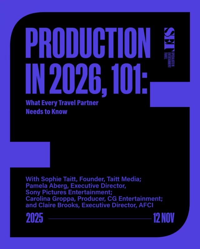 🎤 Session Spotlight: Production in 2026, 101 at Open House by SET

Everyone wants a seat at the table when major productions roll into town – but few know what really happens behind the cameras. Production powerhouses @sophietaitt, Claire Brooks, and @pamelaaberg will pull back the curtain on today’s fast-moving, fragmented pipelines, giving entertainment travel pros and luxury suppliers the insider knowledge they need to stay ahead 💡

At SET Open House, they’ll show you what it takes to keep talent, crews, and creative teams moving like clockwork.

Joining us on SET? You’ll discover:
🎬 How the evolving world of film, TV, branded and live event production is reshaping the needs of talent, crew, and creative teams on the move
⭐ What VIP talent needs, how crew logistics work, and what will make you indispensable (or replaceable) in the eyes of publicists, producers, and fixers

See production travel in action – and learn how to stay ahead of the game.

See you on SET!

#SET2025 #SETOpenHouse #EntertainmentTravel